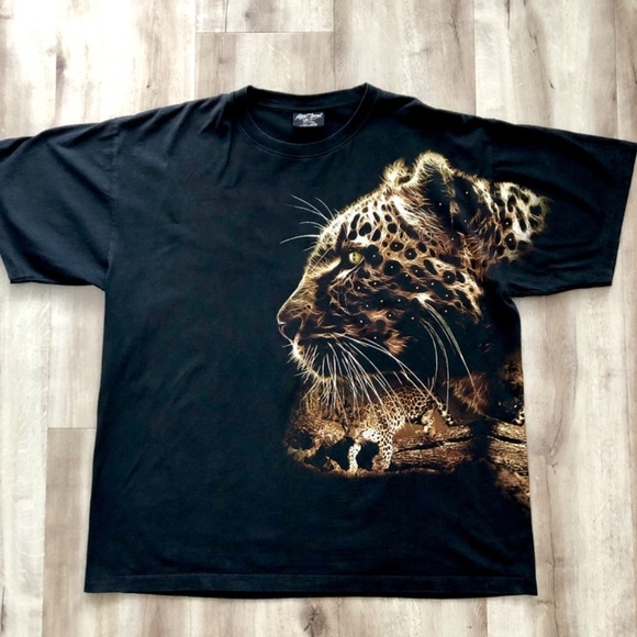 Rock Chang, Y2K, Rhinestone, Mens, Wild Cat, T Shirt, Double Sided Print, XXL - Picture 3 of 16